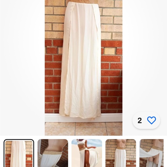 pretty little thing maxi skirt side slits both sides w rose gold crystal belt. - Picture 9 of 11